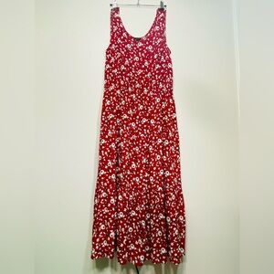 TALBOTS   FLORAL CREPE TIERED MAXI DRESS Size 8